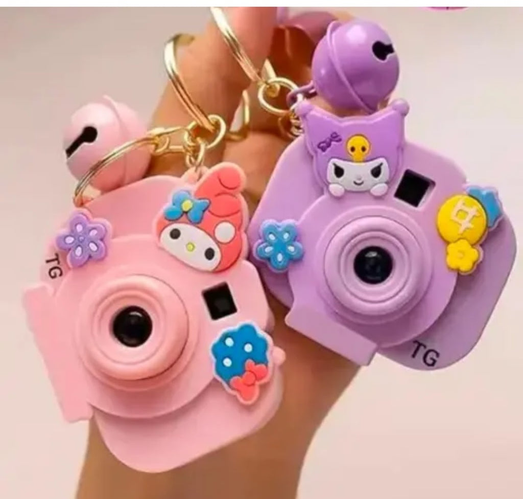 Camera keychain mini projector cartoon design in multicolor