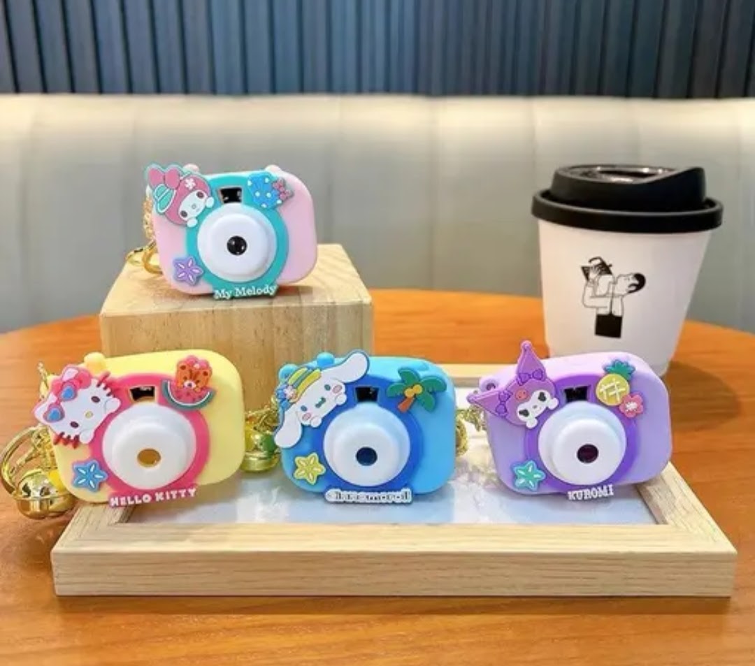 Camera keychain mini projector cartoon design in multicolor